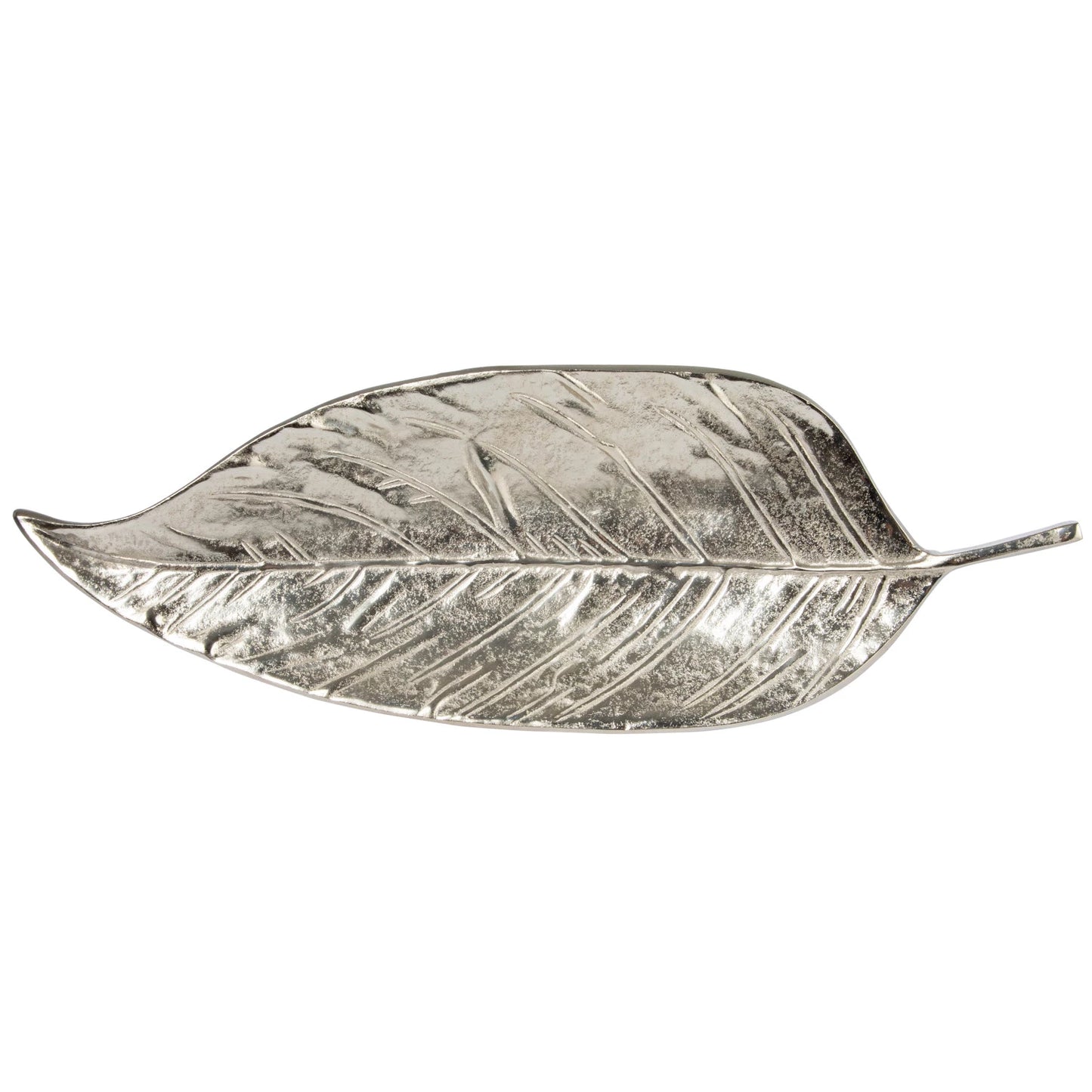 Aluminum Leaf Shaped Tray Nickel Finish