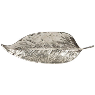 Aluminum Leaf Shaped Tray Nickel Finish