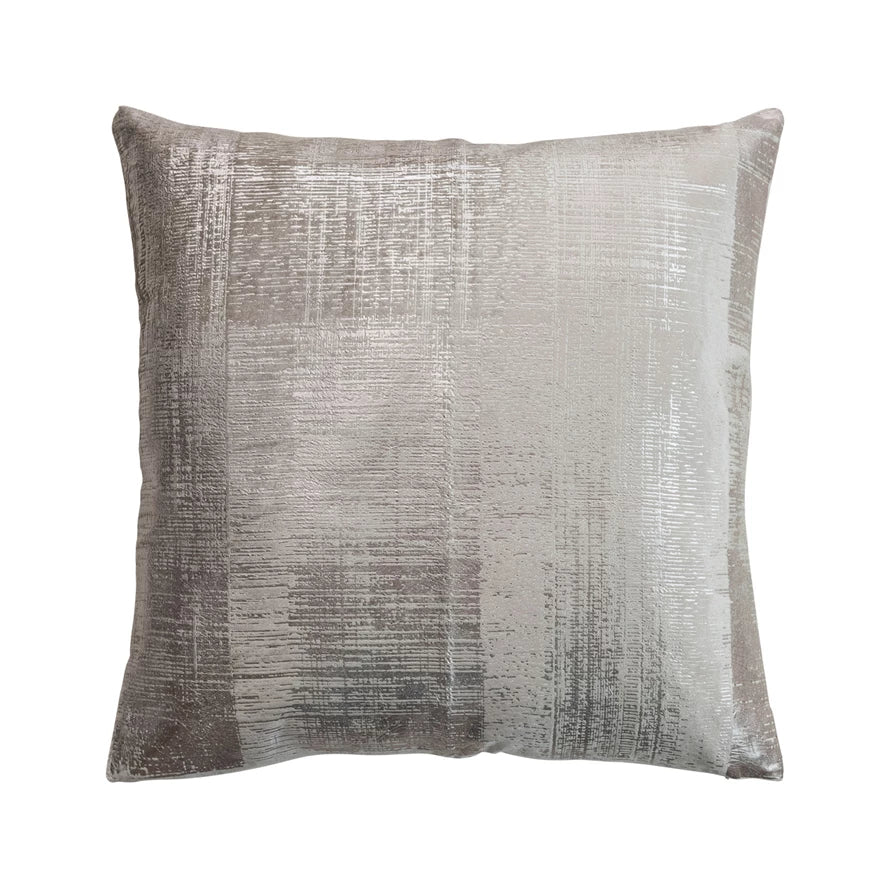20" Velvet Printed Pillow Silver Foil