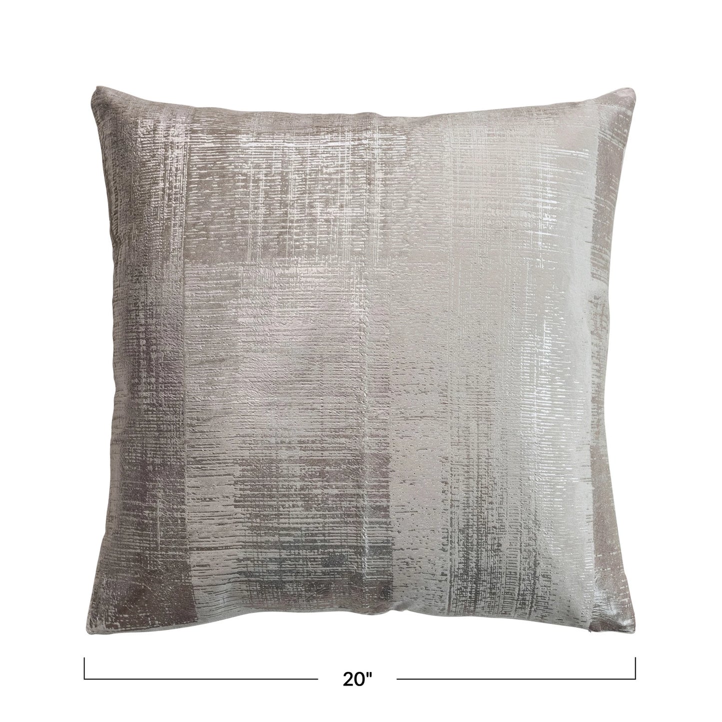 20" Velvet Printed Pillow Silver Foil