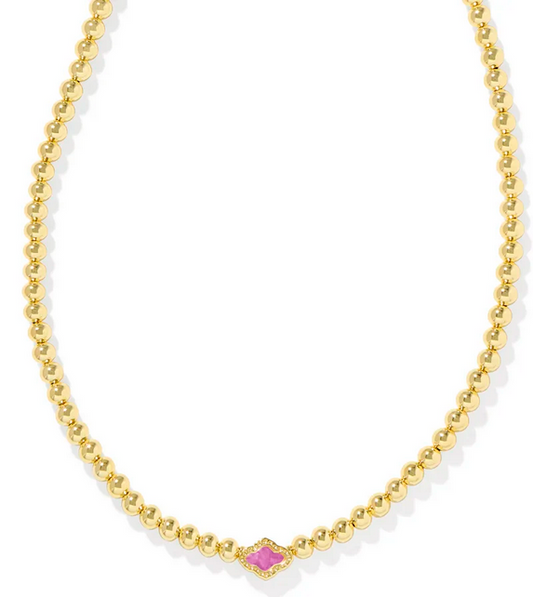 Kendra Scott Abbie Beaded Necklace Gold Azalea Illsn