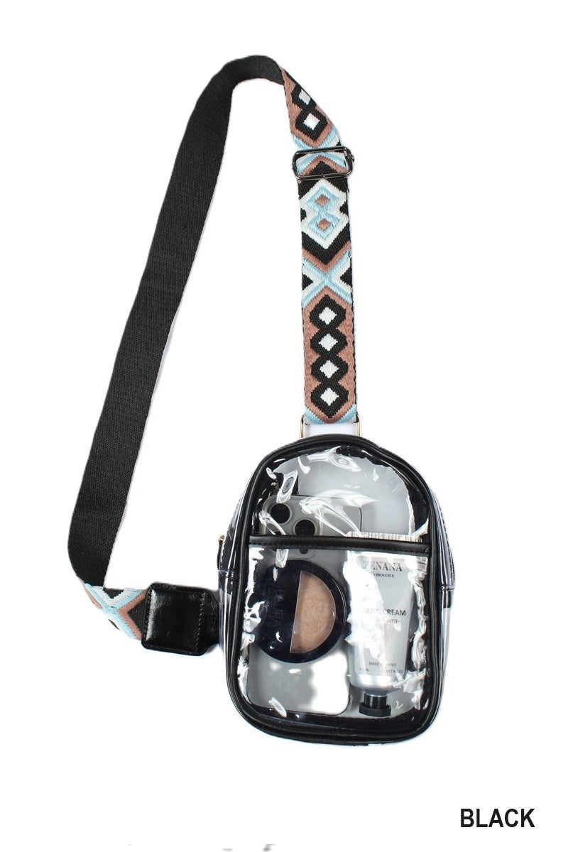 Clear Sling Bag w/Guitar Strap