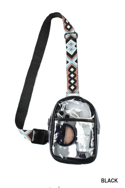 Clear Sling Bag w/Guitar Strap