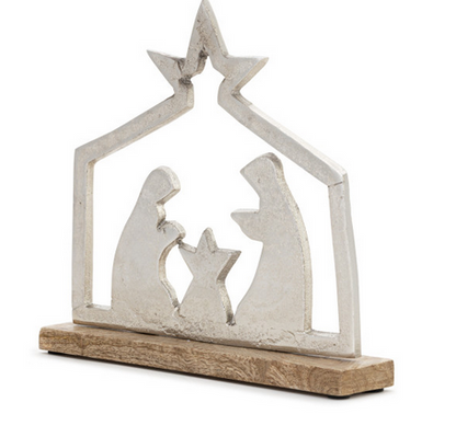 Metal & Wood Holy Family