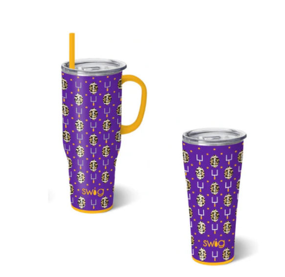 Swig Touchdown Purple Yellow Tumbler 32oz