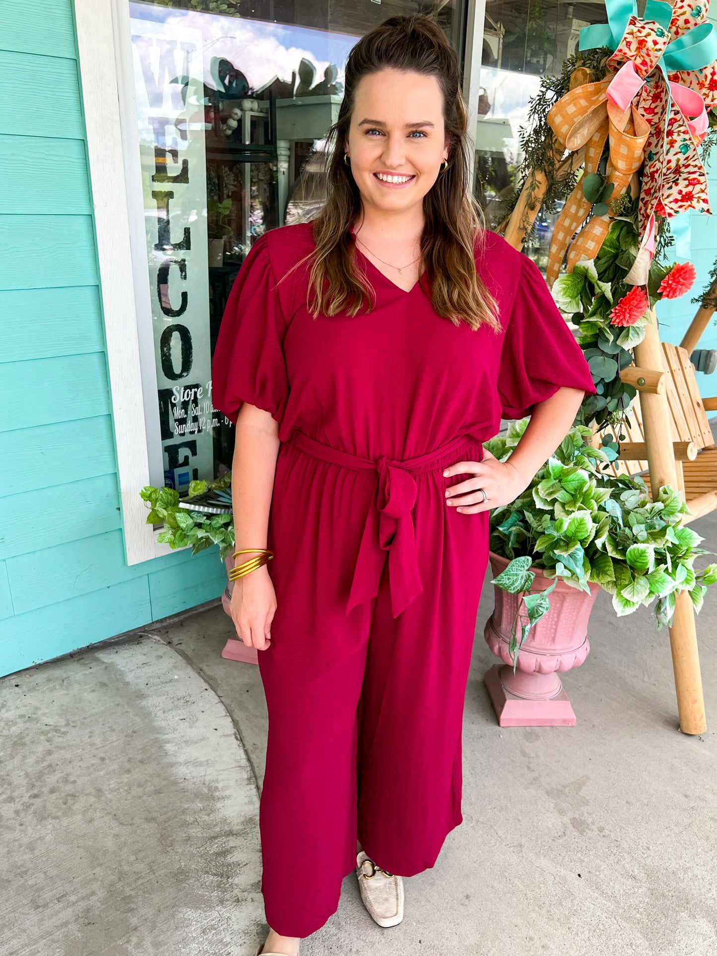 Burgundy Annalise Jumpsuit