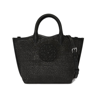 Brighton Ferrara Biancca Black Medium Straw Tote