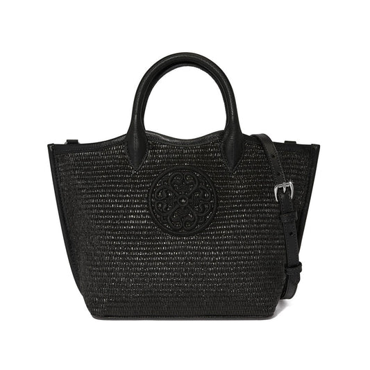 Brighton Ferrara Biancca Black Medium Straw Tote