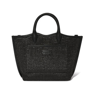 Brighton Ferrara Biancca Black Medium Straw Tote