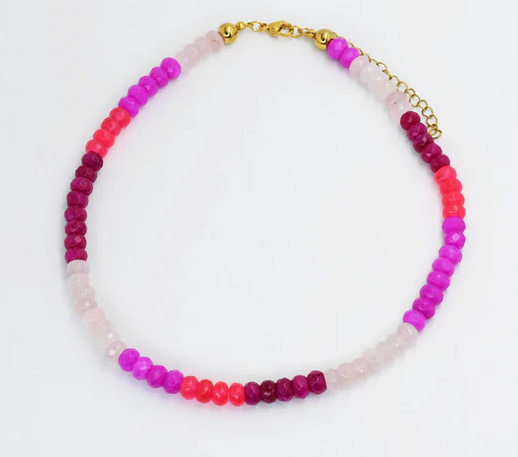 Treasure Jewels All Pink Gemstone Necklace