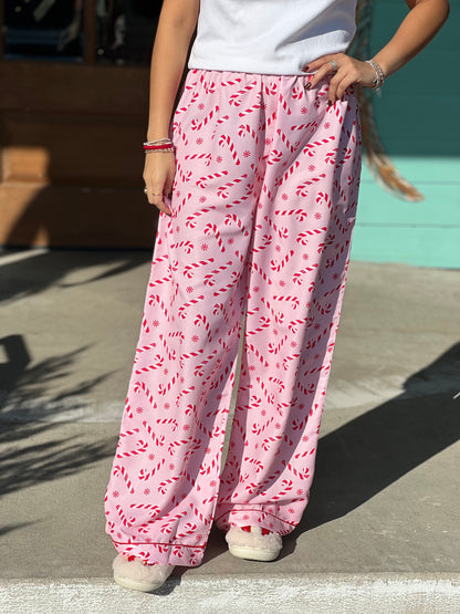 Pink Candy Cane PJ Pants