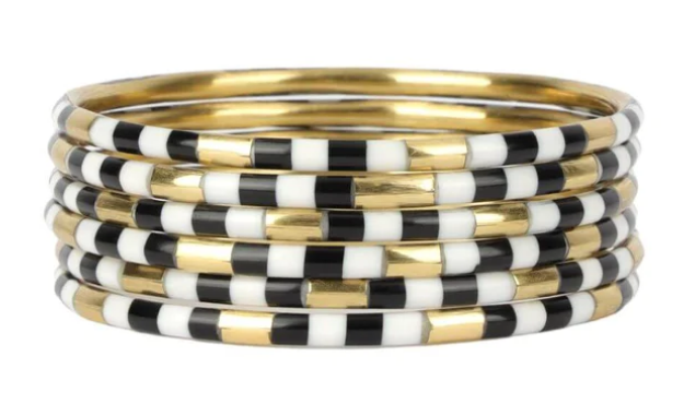 BudhaGirl Black White Veda Bangles - Set of 6