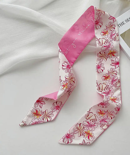 Pink Floral Twilly Scarf
