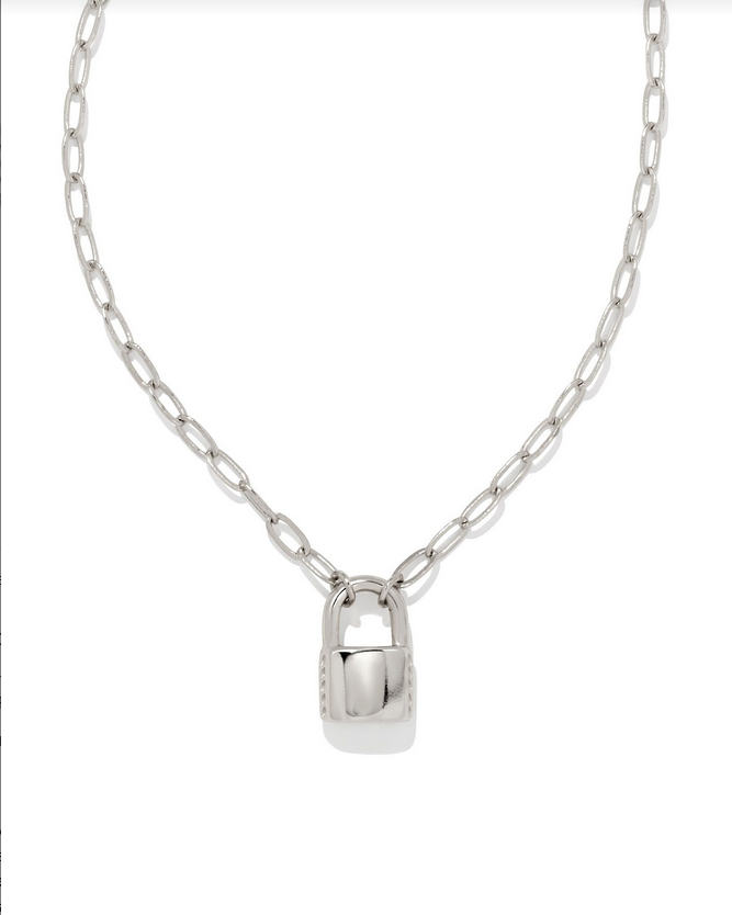 Kendra Scott Jess Sm. Lock Necklace in Silver