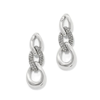 Brighton Cleo Pave Link Silver Post Drop