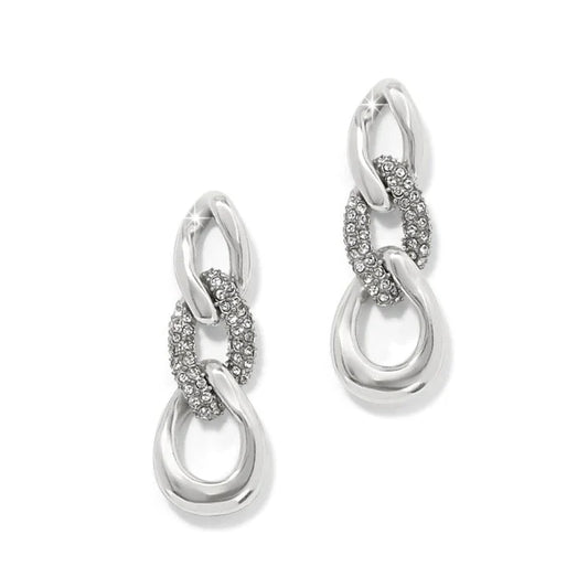 Brighton Cleo Pave Link Silver Post Drop