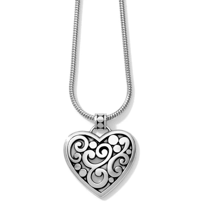 BRIGHTON SILVER CONTEMPO HEART NECKLACE