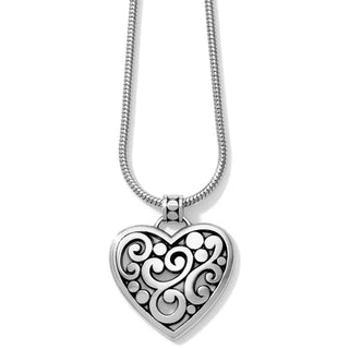 BRIGHTON SILVER CONTEMPO HEART NECKLACE