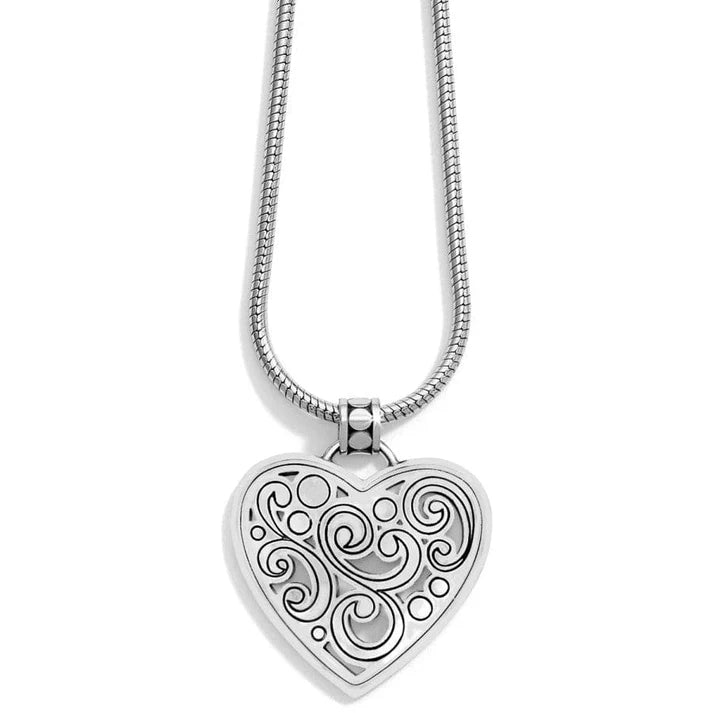 BRIGHTON SILVER CONTEMPO HEART NECKLACE