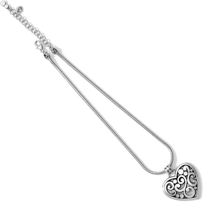 BRIGHTON SILVER CONTEMPO HEART NECKLACE