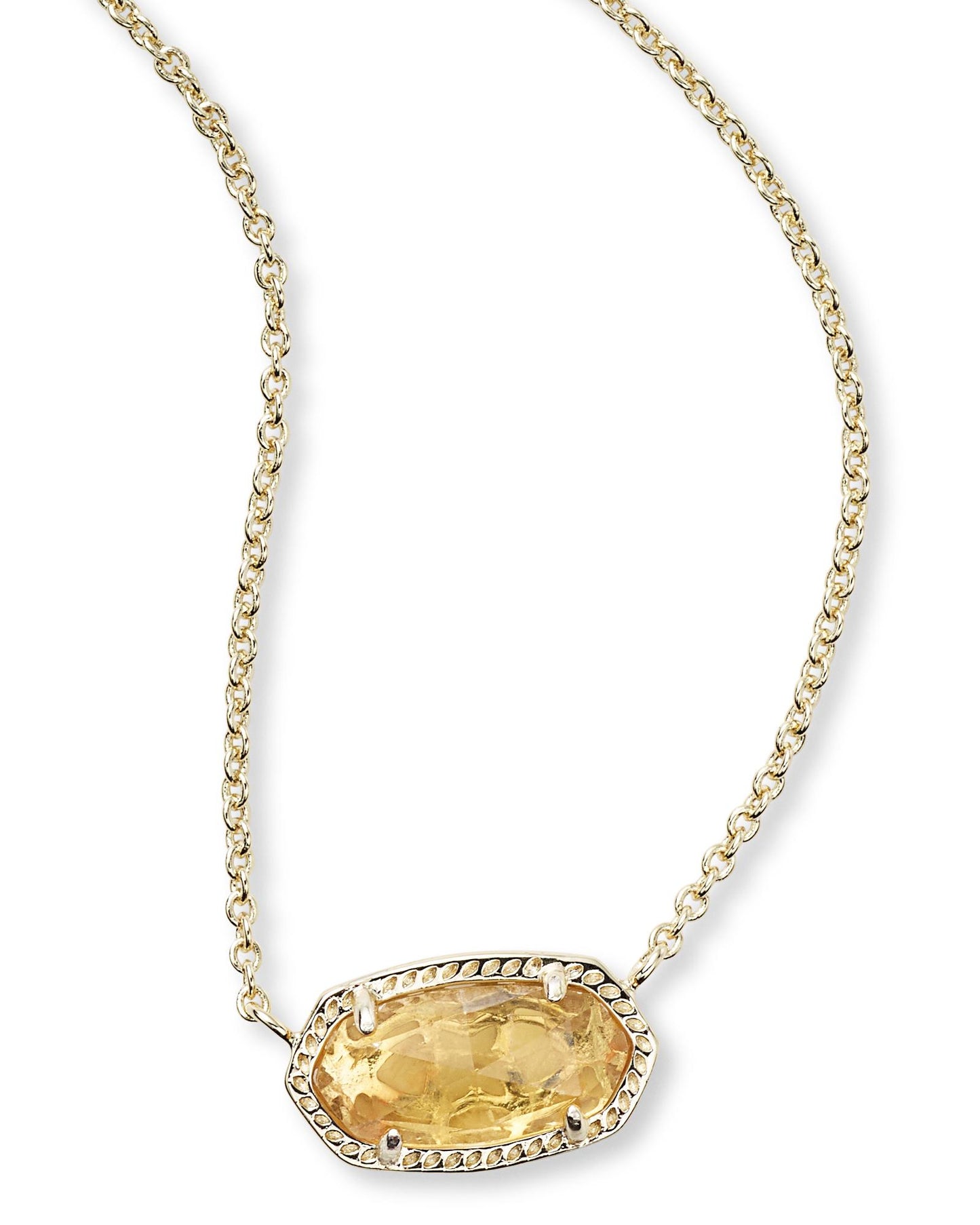 Kendra Scott Elisa Necklace Gold Orange Citrine (Nov.)