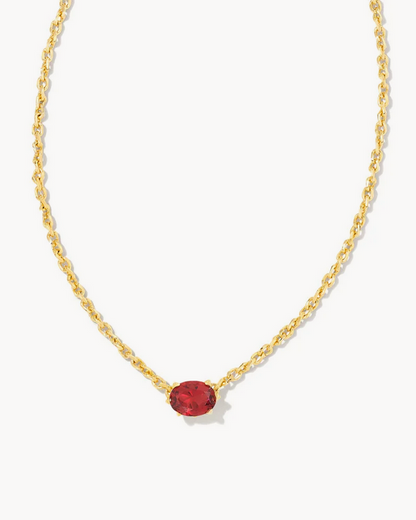 Kendra Scott Cailin Necklace Burgundy Crystal on Gold (JAN.)