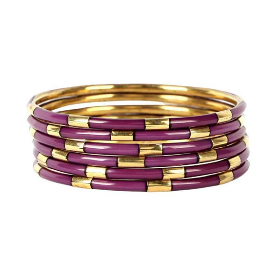 BudhaGirl Amethyst Veda Bangles - Set of 6