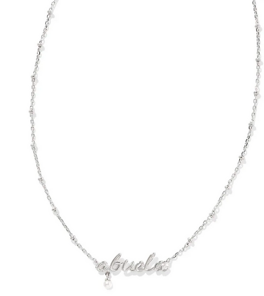 Kendra Scott Abuela Script Pendant Necklace - Rhod