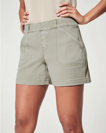 Spanx 4in Twill Short Olive Oil