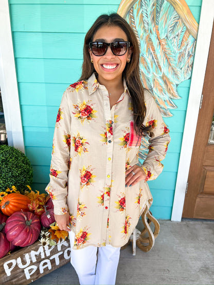 Floral Karen Button Down Top