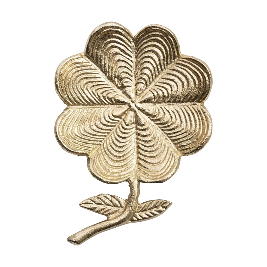 Gold Cast Aluminum Flower Dish