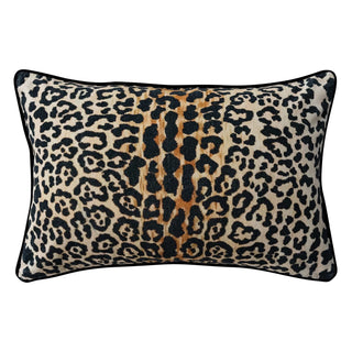 Velvet Leopard Print Lumbar Pillow