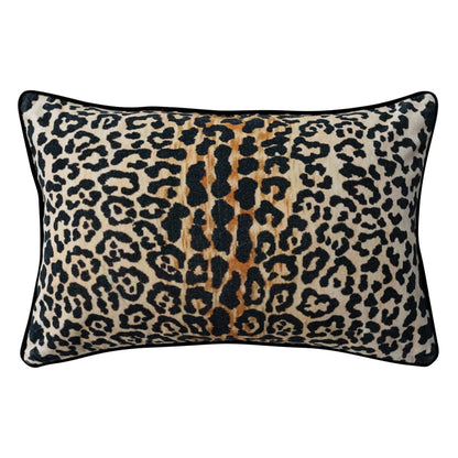 Velvet Leopard Print Lumbar Pillow