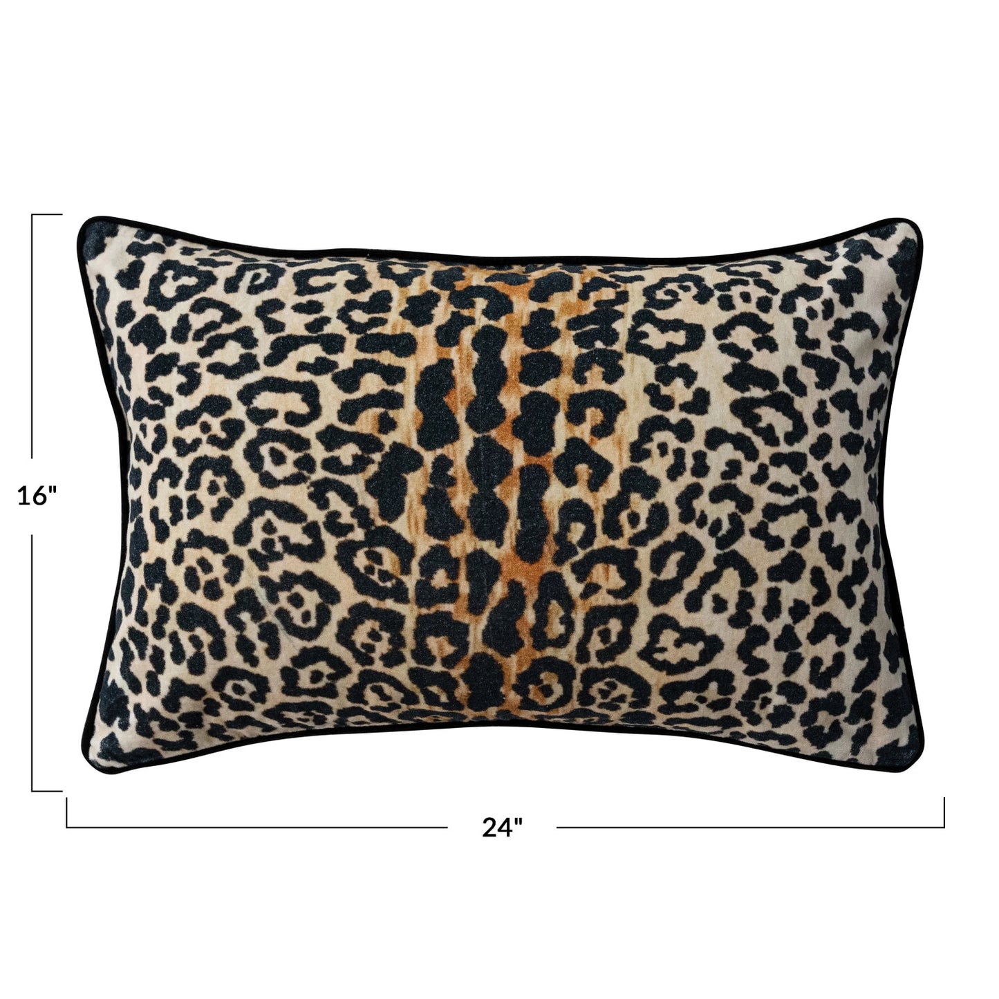Velvet Leopard Print Lumbar Pillow