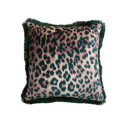 20" Velvet Leopard Print Pillow
