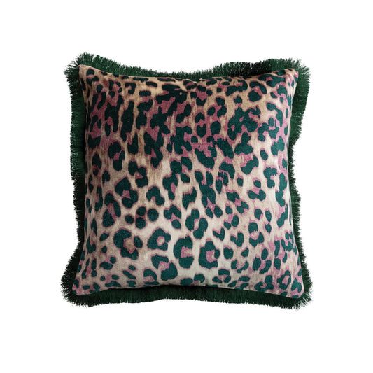 20" Velvet Leopard Print Pillow