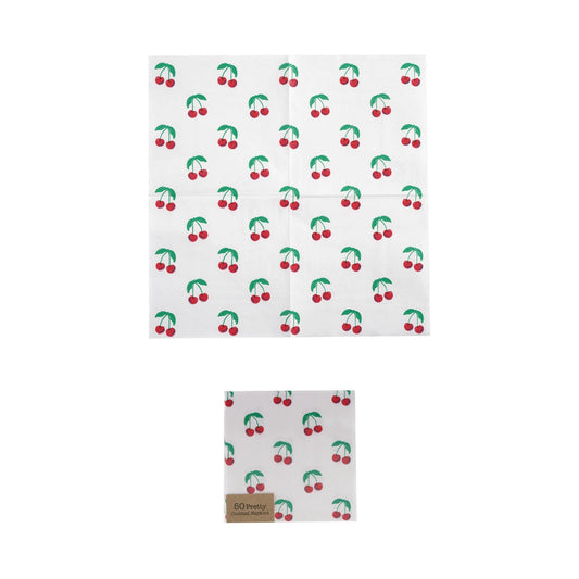 Paper Cocktail Napkins with Cherries