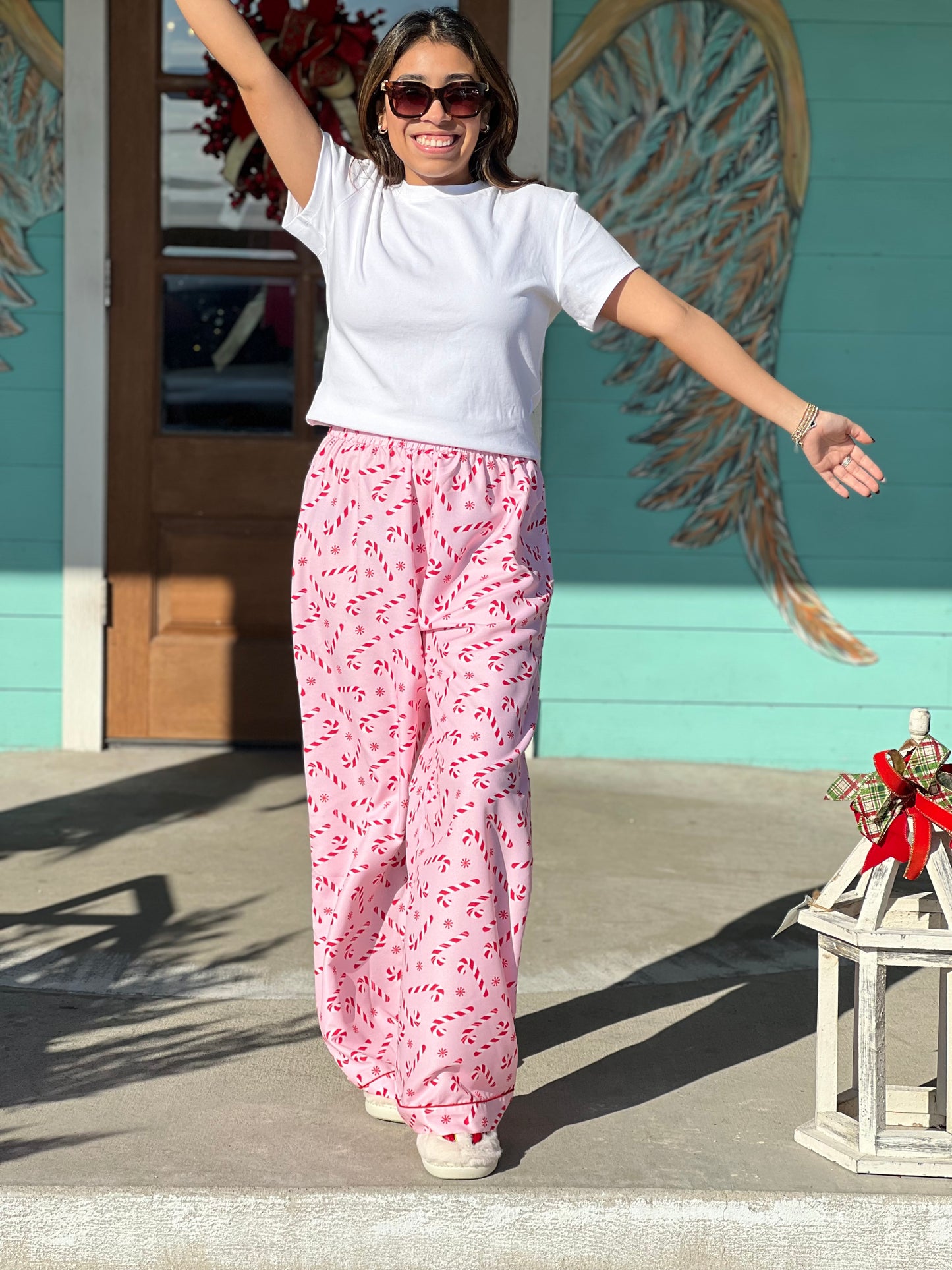 Pink Candy Cane PJ Pants
