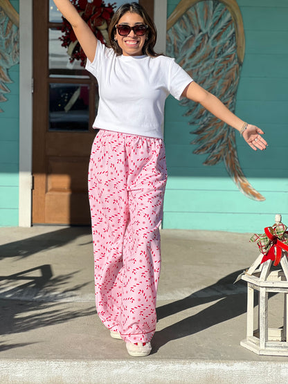 Pink Candy Cane PJ Pants
