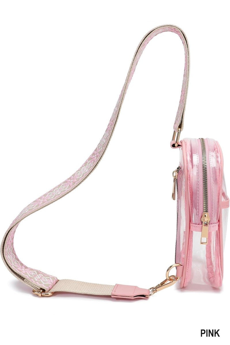 Clear Sling Bag w/Guitar Strap