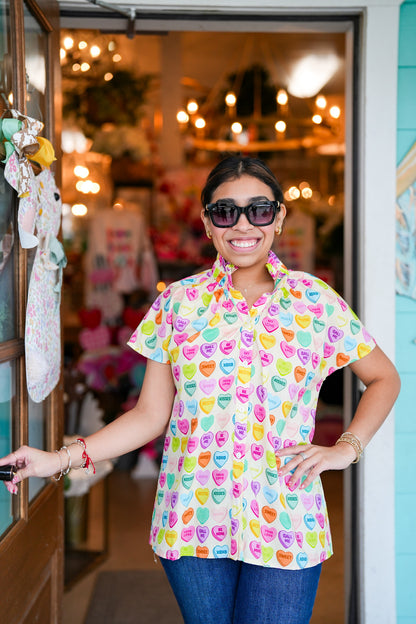 Sweetheart Button Up Top