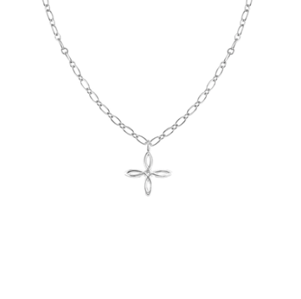 Natalie Wood Silver She's Classic Drop Necklace