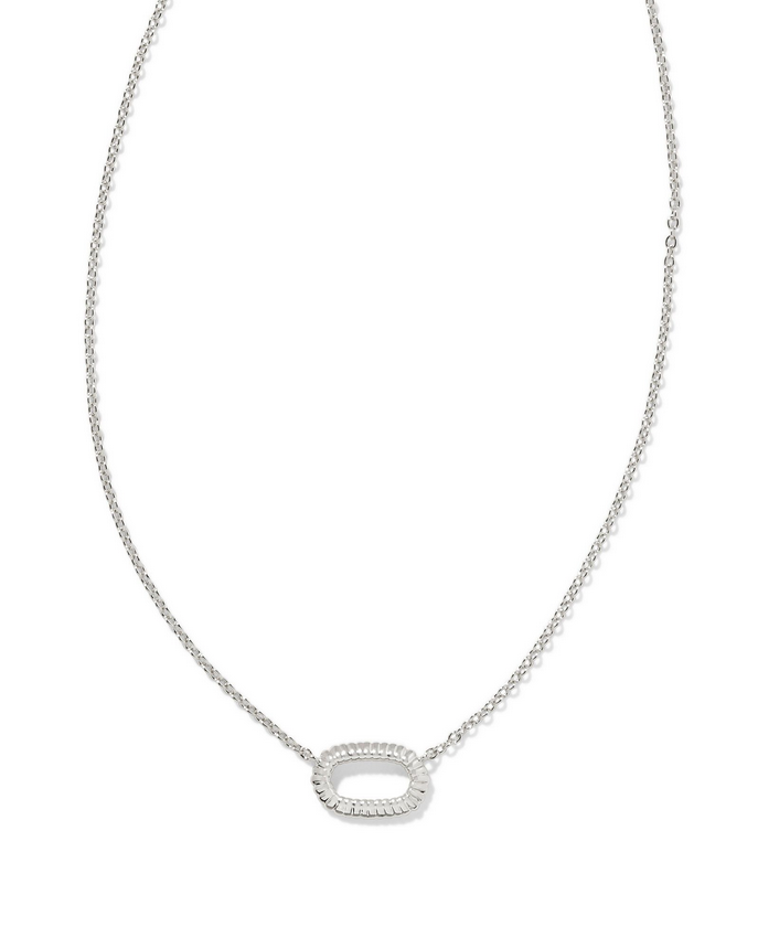 Kendra Scott Elisa Ridge Open Frame Necklace Rhod Metal