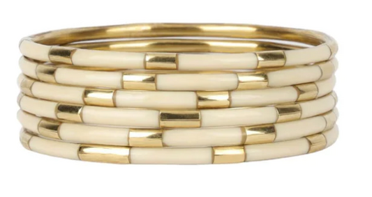 BudhaGirl Ivory Veda Bangles - Set of 6