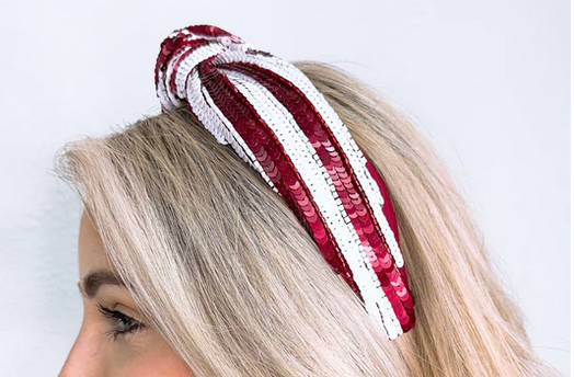 Treasure Jewels Maroon/White Sequin Headband