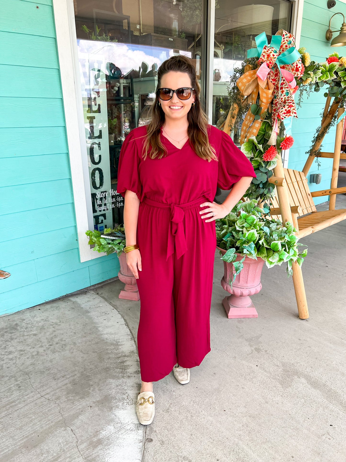 Burgundy Annalise Jumpsuit