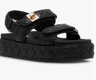 Steve Madden Big Mona Black Quilted Sandal