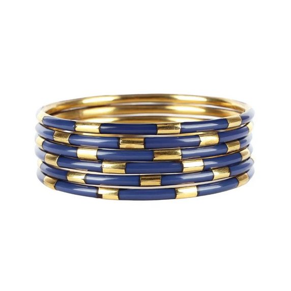 BudhaGirl Navy Veda Bangles - Set of 6