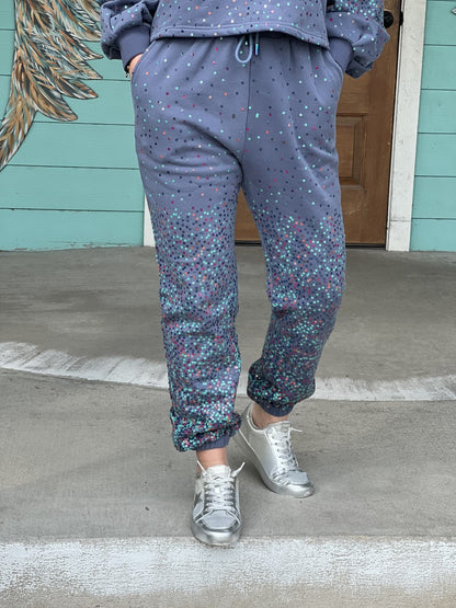 Queen of Sparkles Grey Scattered Sequin Jogger