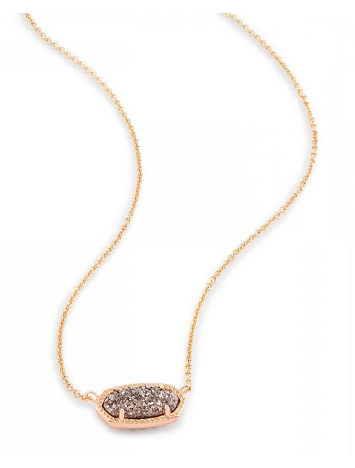 Kendra Scott Elisa Necklace Rose Gold Platinum Drusy